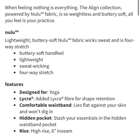 NWT Lululemon Align High-Rise Short 6" Washed Mauve Size 10 - Picture 9 of 10